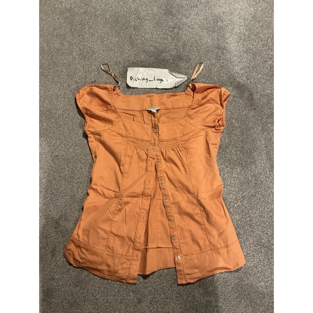 Orange Banana Republic button-front blouse /scoop neckline Woman Size Small